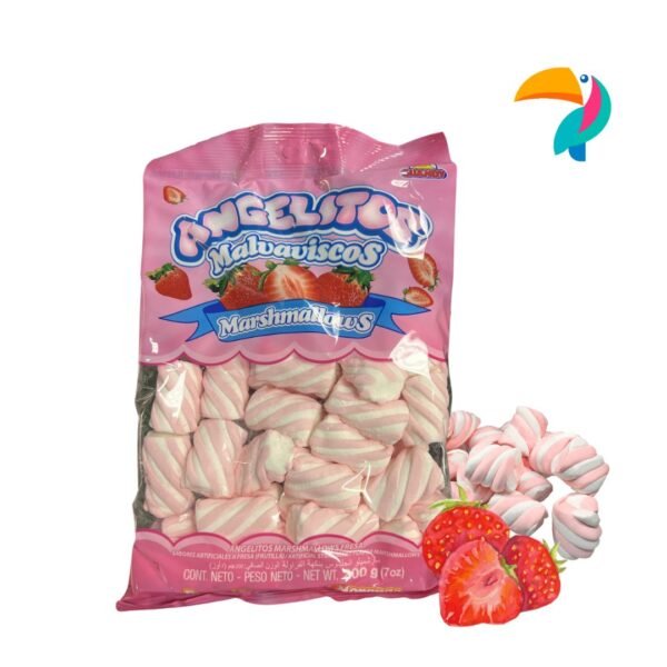 Malvaviscos Angelitos Marshmallows Sabor a Fresa 7 oz