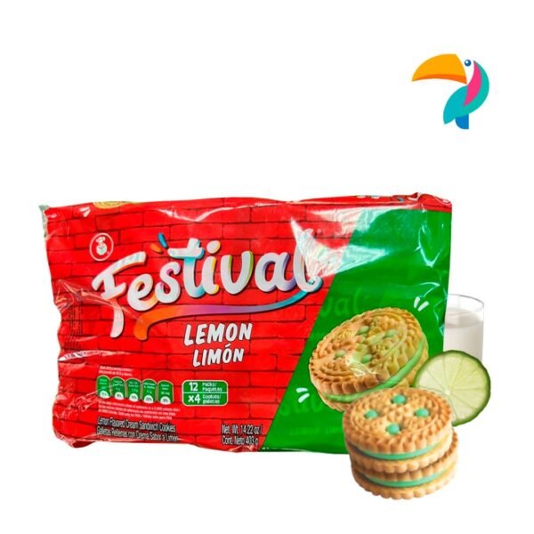 Festival Galletas Rellenas Sabor a Limón 4x12 Unidades